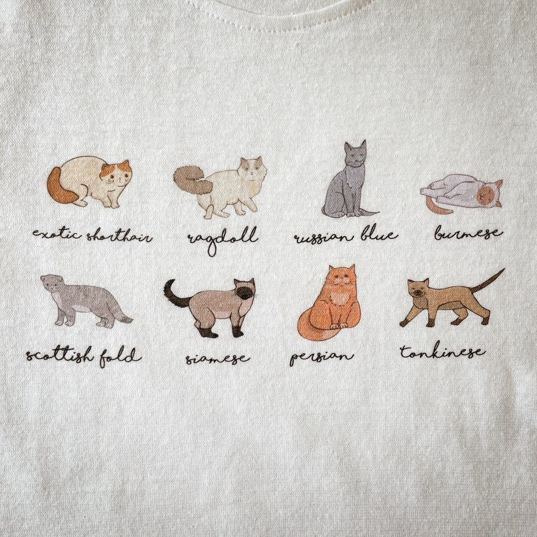 Cat Breeds Tee in Hemp & Organic Cotton / Organic Cotton