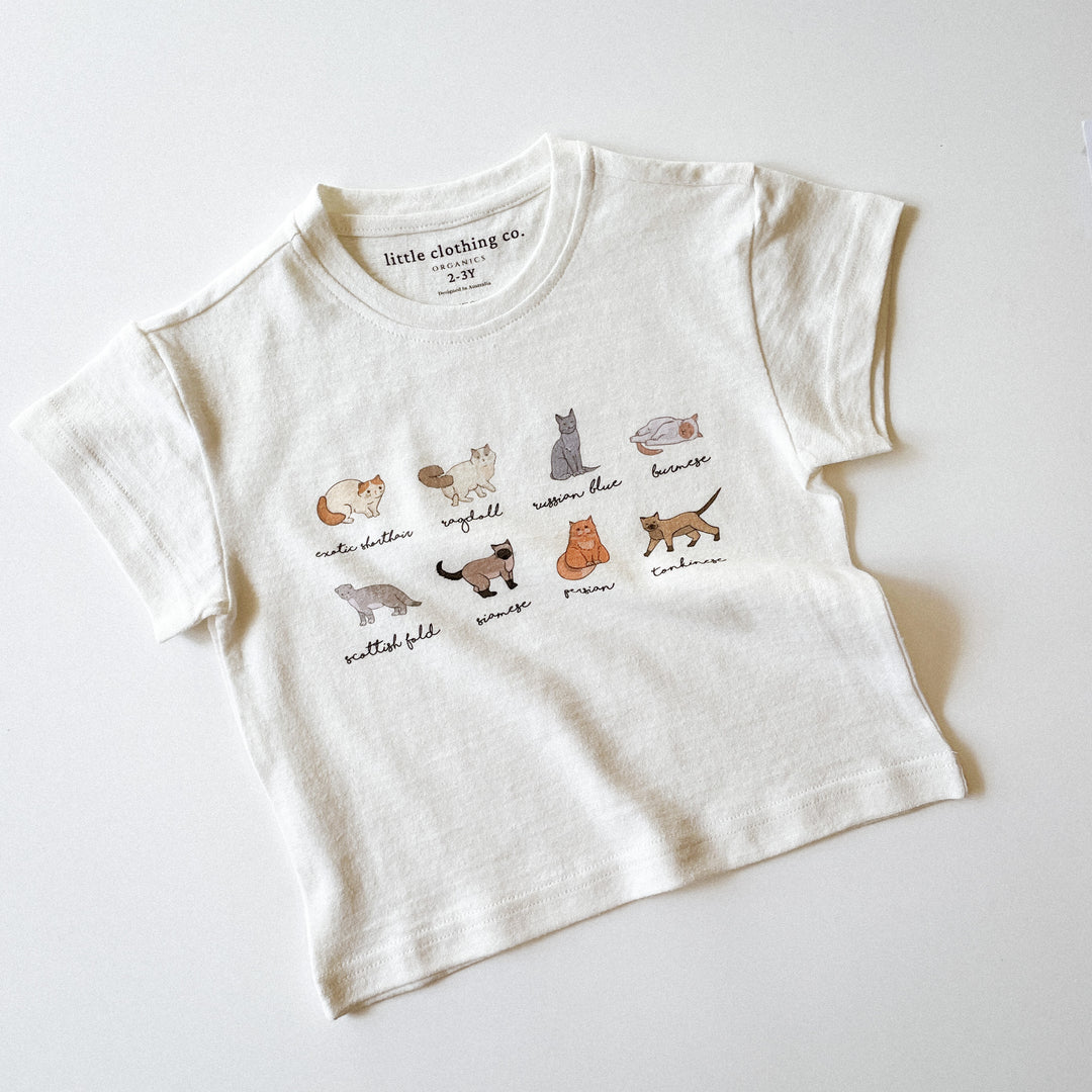 Cat Breeds Tee in Hemp & Organic Cotton / Organic Cotton