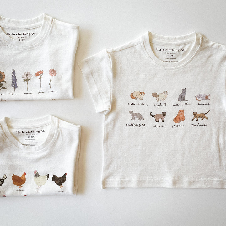 Cat Breeds Tee in Hemp & Organic Cotton / Organic Cotton