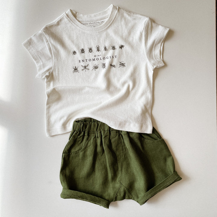 Mini Entomologist Insects Print Tee in Hemp & Organic Cotton / Organic Cotton