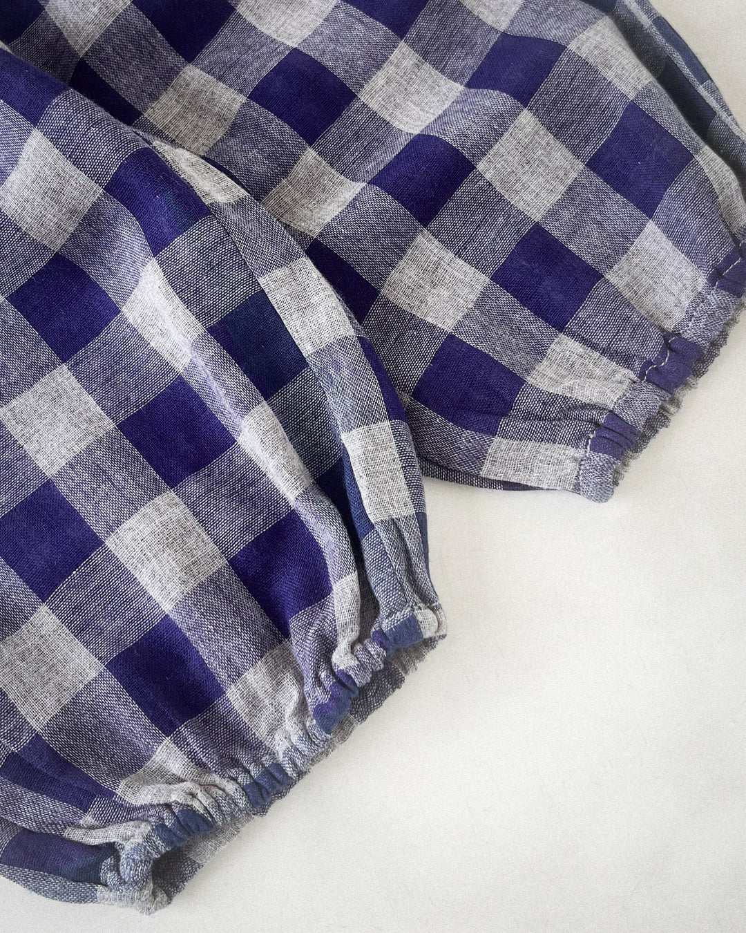 Slate Blue Check Pants in Lightweight 100% Cotton