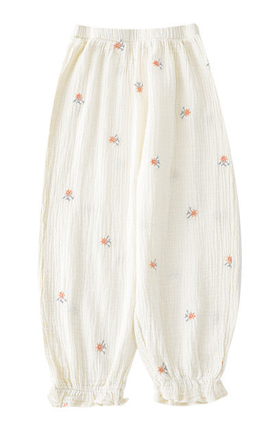 Lightweight Floral Summer Cotton Muslin Pants
