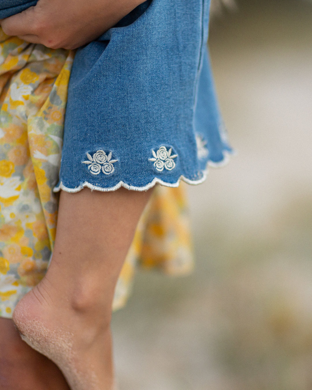 The Wildflower Wander Jeans with Scallop Trim