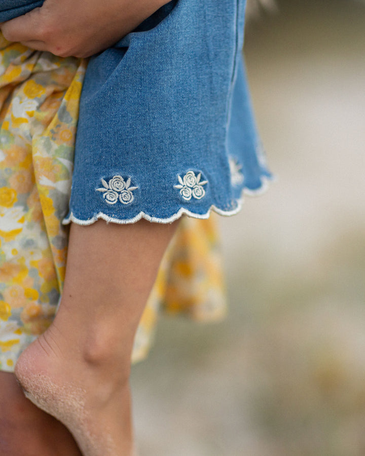 The Wildflower Wander Jeans with Scallop Trim