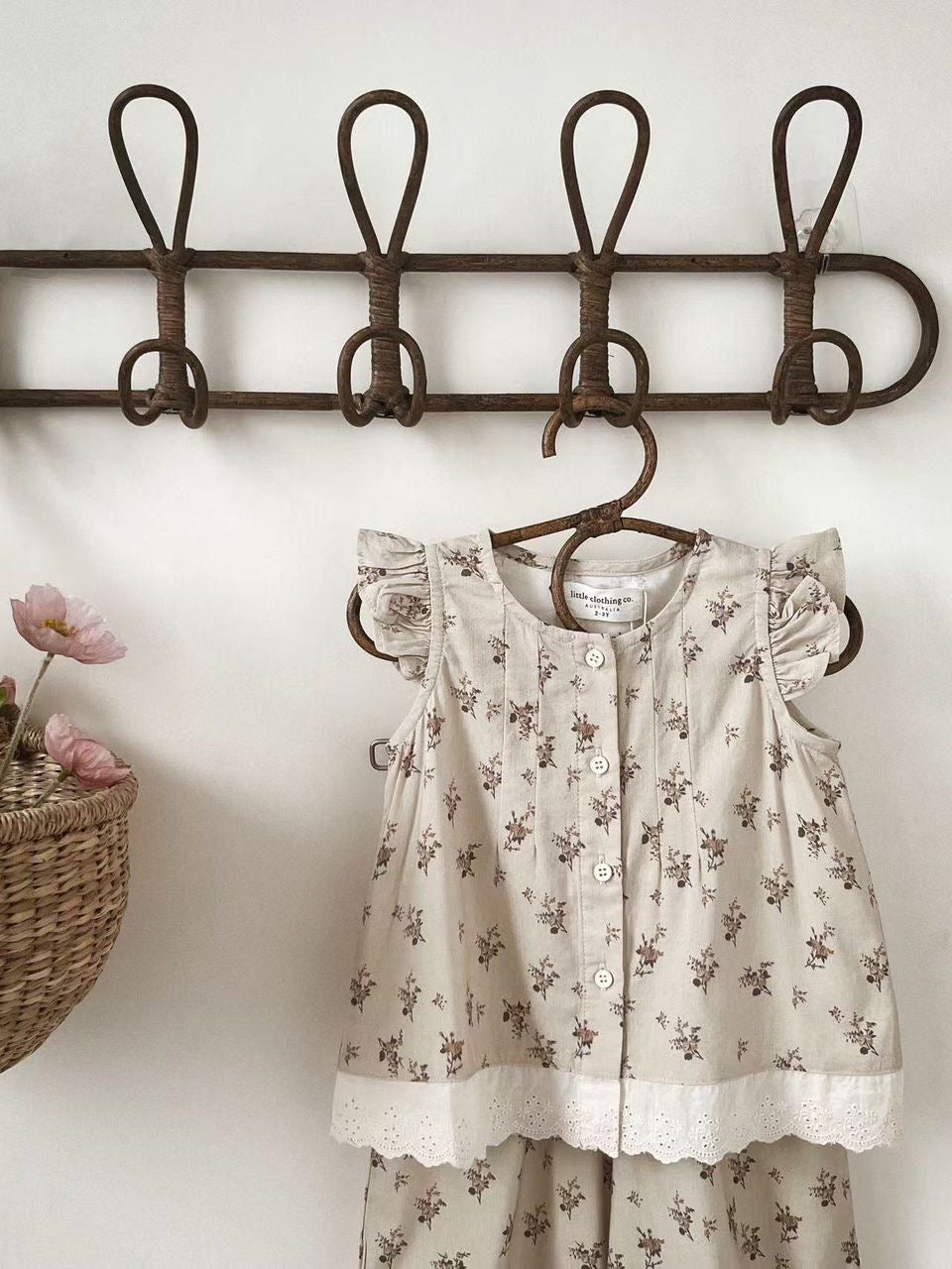 Meadow Dreams Blouse & Pants Set — Vintage-Inspired Floral Two-Piece