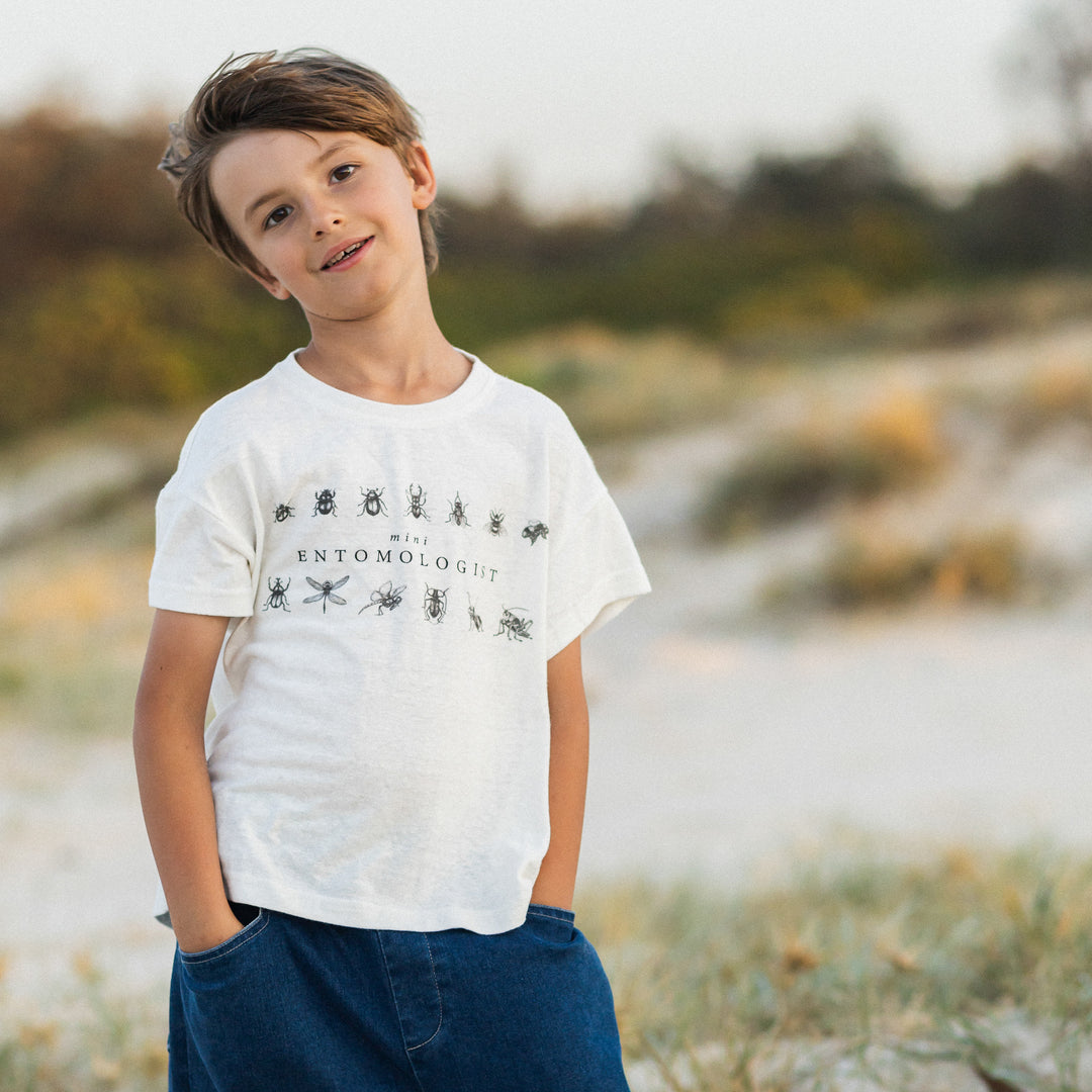 Mini Entomologist Insects Print Tee in Hemp & Organic Cotton / Organic Cotton