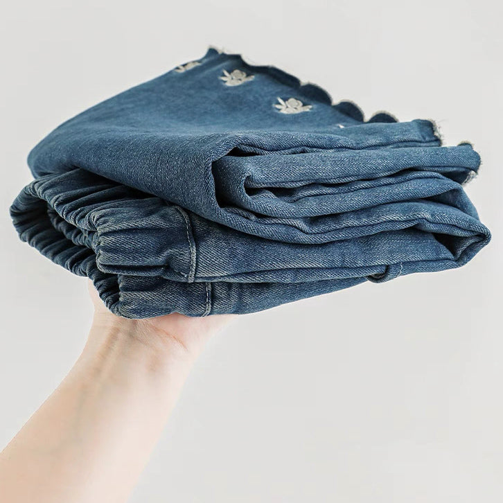 The Wildflower Wander Jeans with Scallop Trim