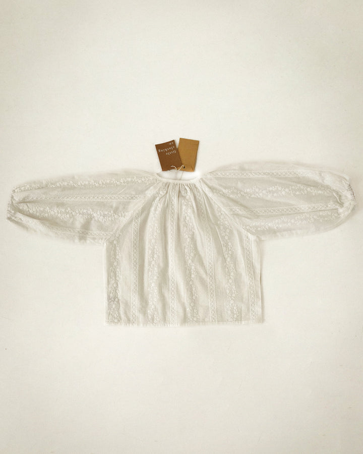 The Vintage Garden Lace Blouse in Soft White