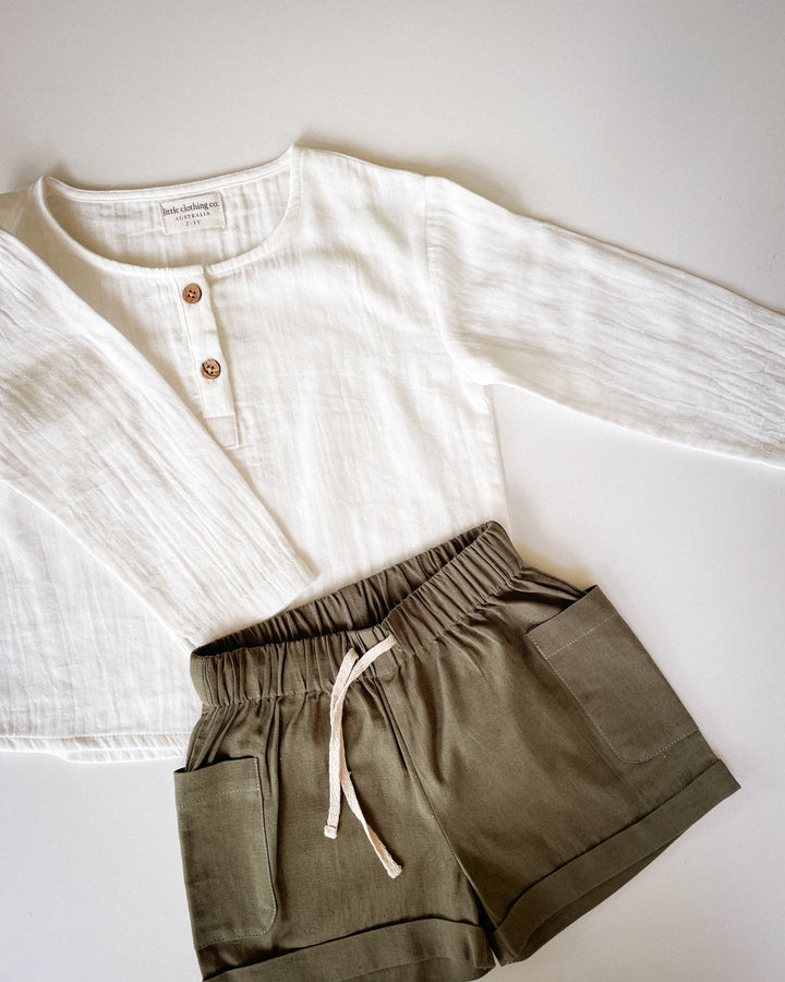 Soft Muslin Breathable Pure Cotton Long Sleeve Shirt