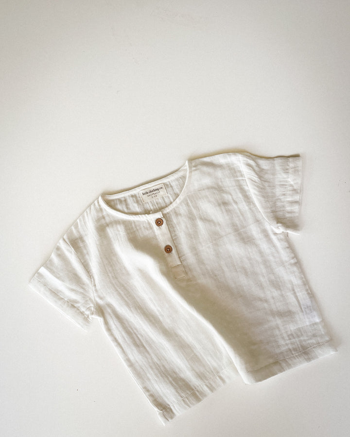 Soft Muslin Breathable Pure Cotton Short Sleeve Shirt