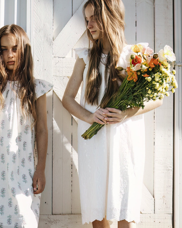 Dreamy Days Embroidered White Lace Dress