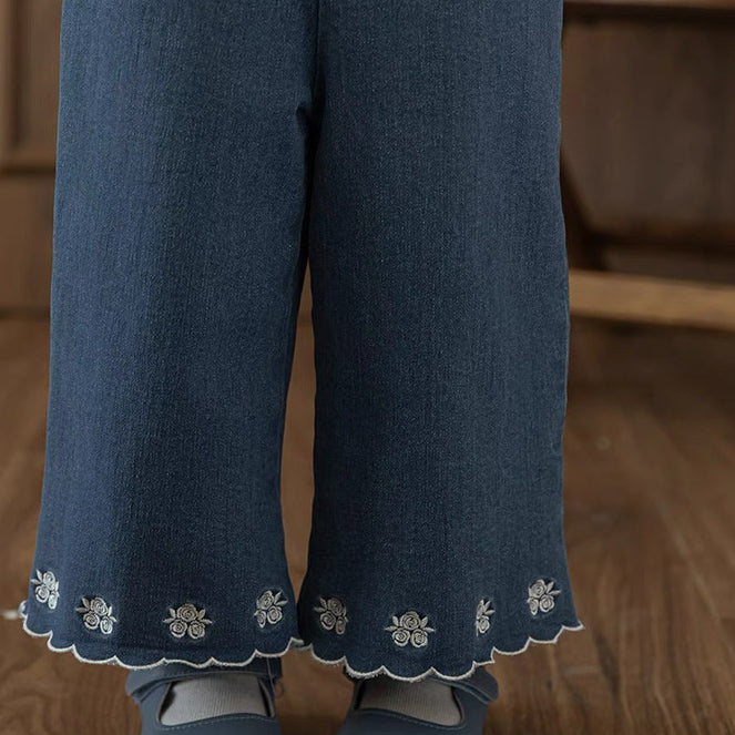 The Wildflower Wander Jeans with Scallop Trim
