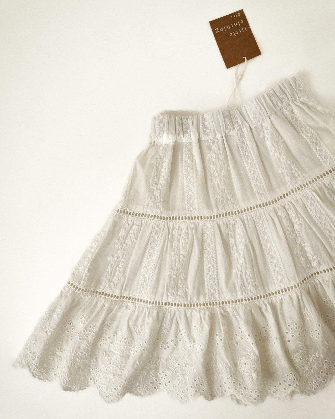 The Vintage Garden Lace Skirt in Soft White