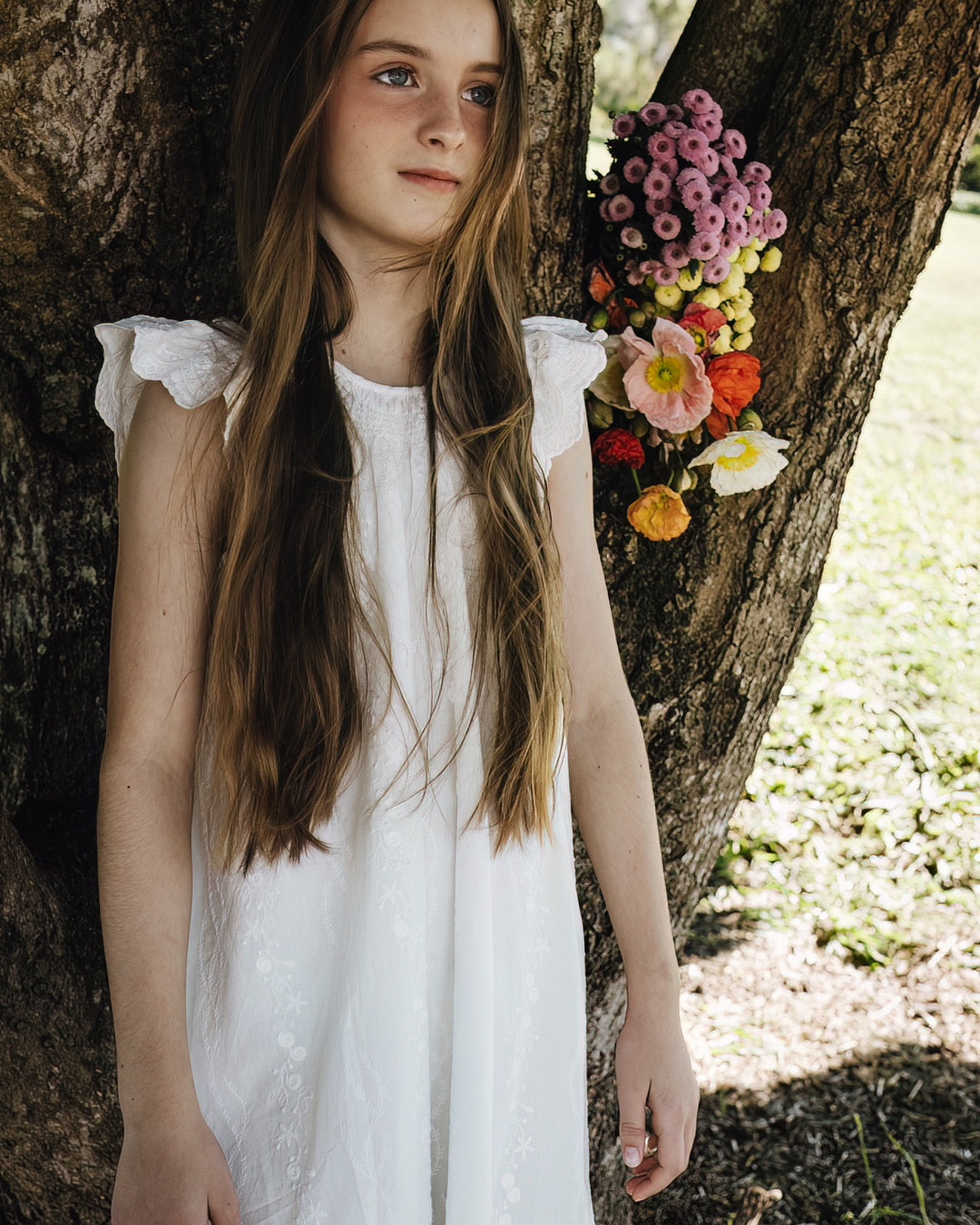 Dreamy Days Embroidered White Lace Dress