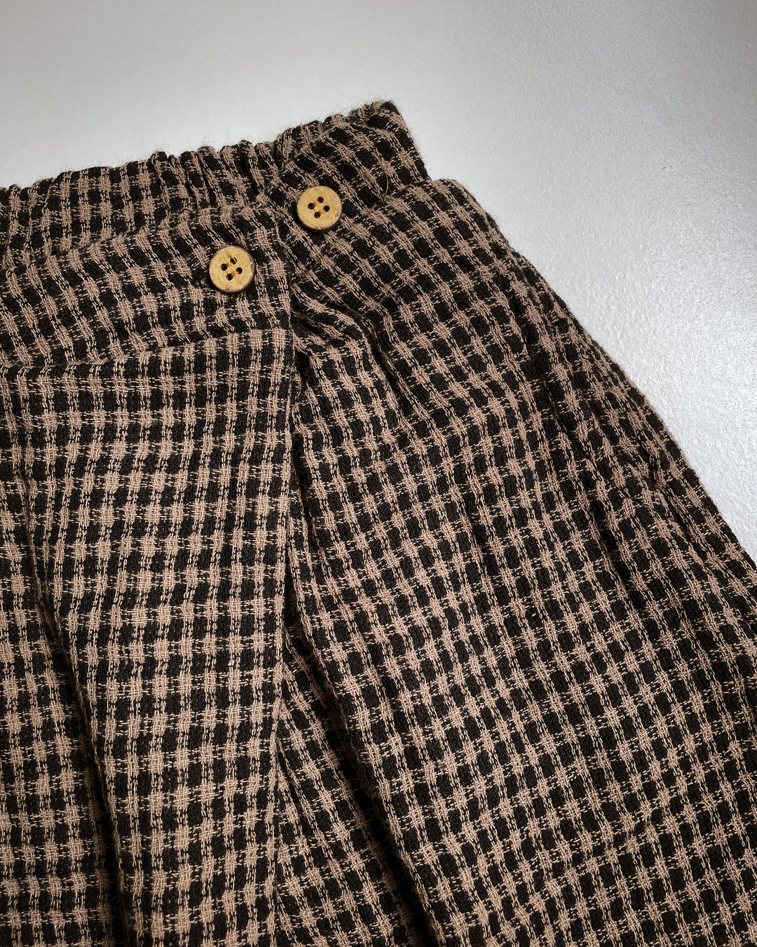 The Oliver Pants – Vintage Brown Plaid Cotton Linen