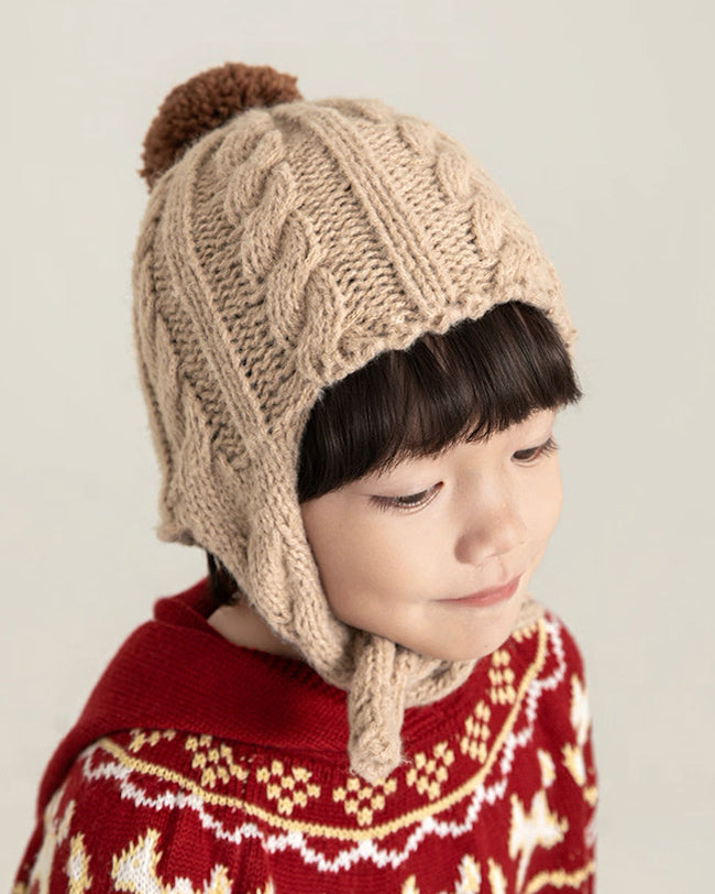 Classic Pom Pom Knit Beanie Free Size