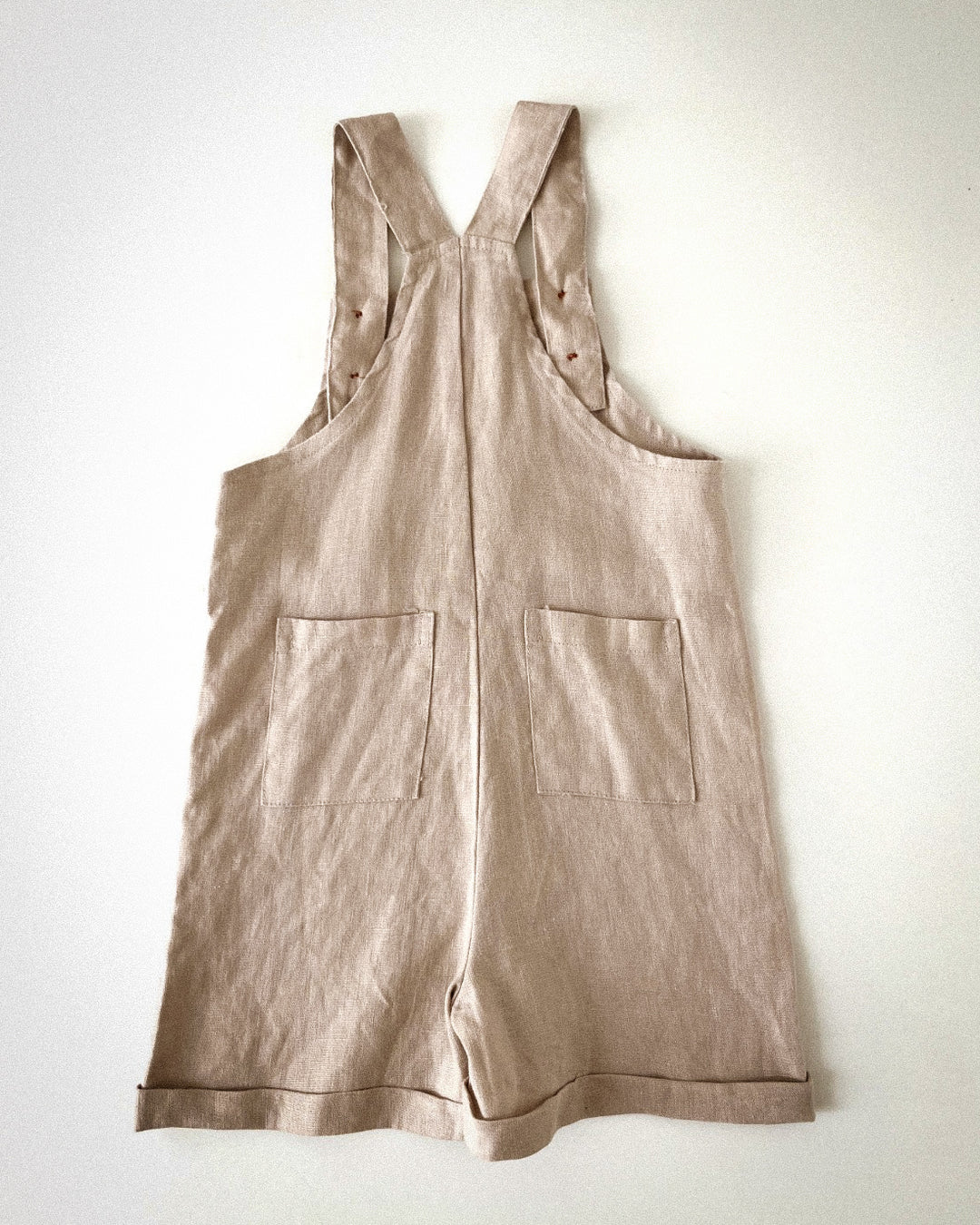 The Pure Linen Short Overalls in Natural