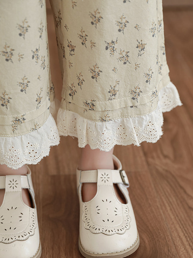 Meadow Dreams Blouse & Pants Set — Vintage-Inspired Floral Two-Piece