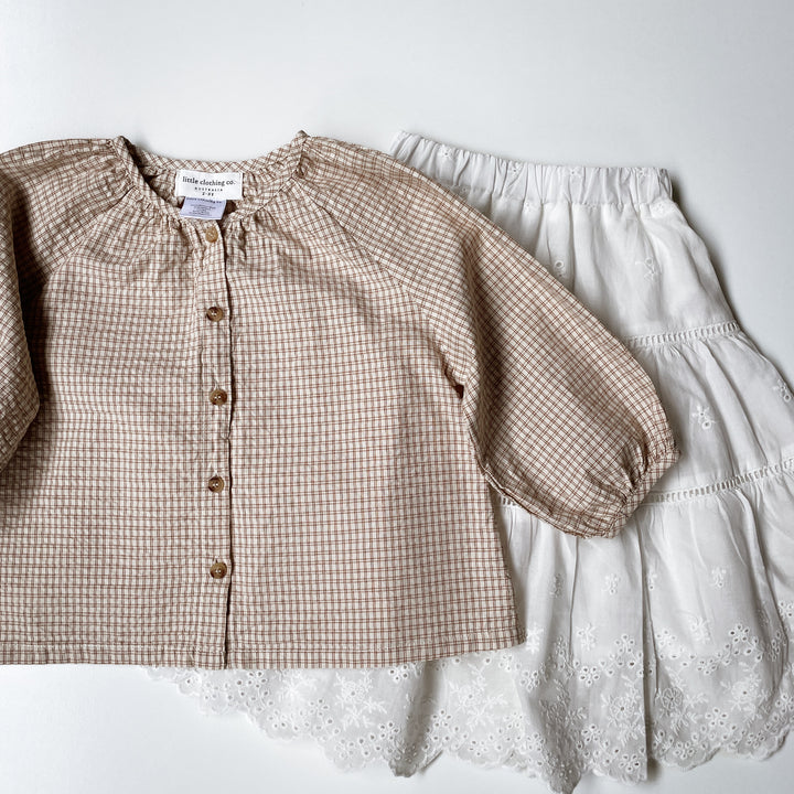 The Hazel Check Meadow Blouse