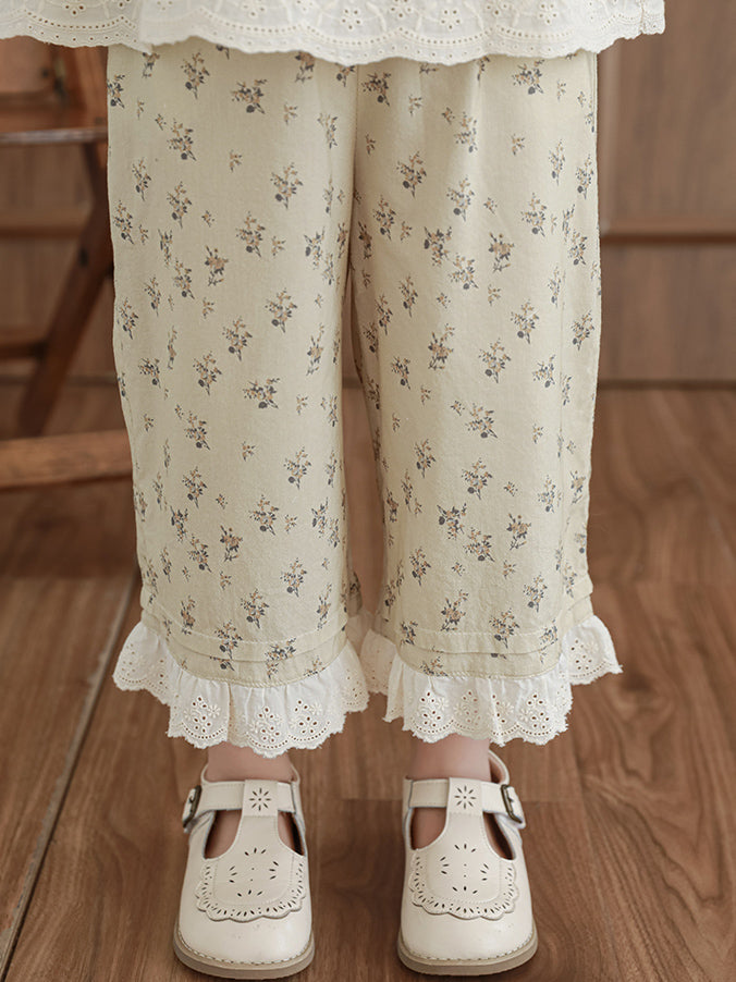 Meadow Dreams Blouse & Pants Set — Vintage-Inspired Floral Two-Piece