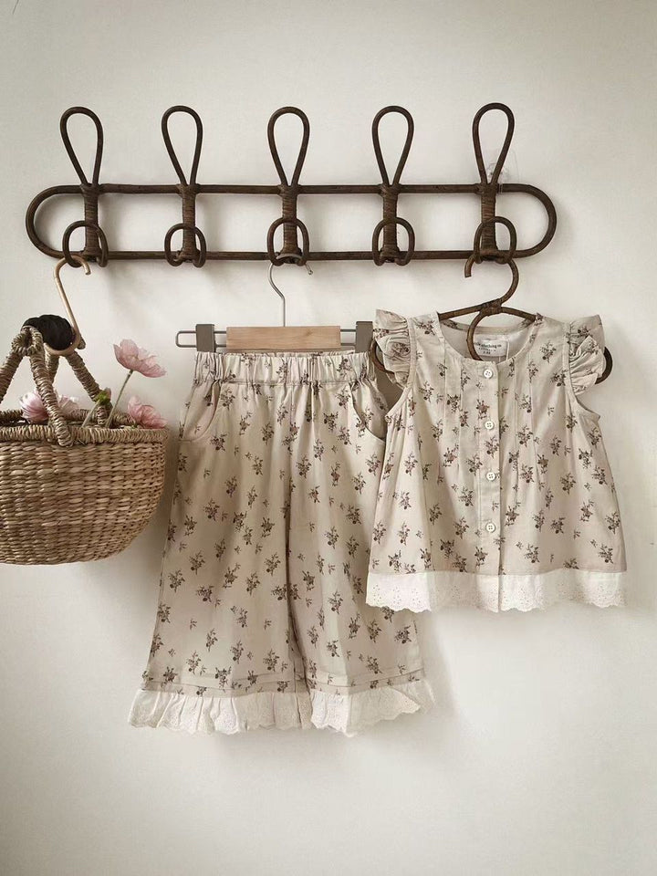 vintage inspired floral girl set photoshoot lace summer