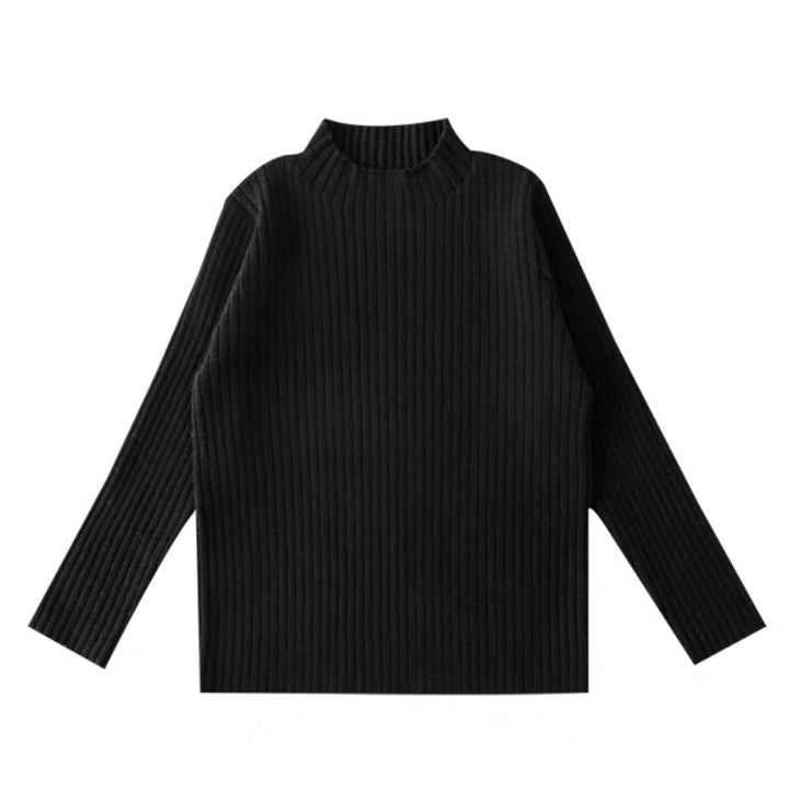 Ribbed High Neck Pullover