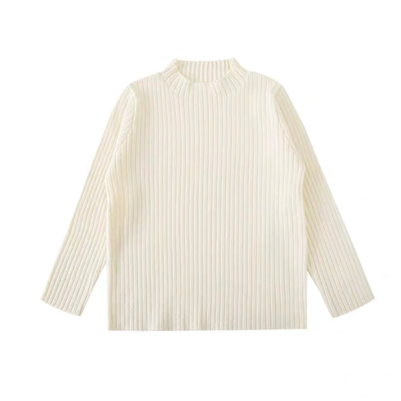 Ribbed High Neck Pullover