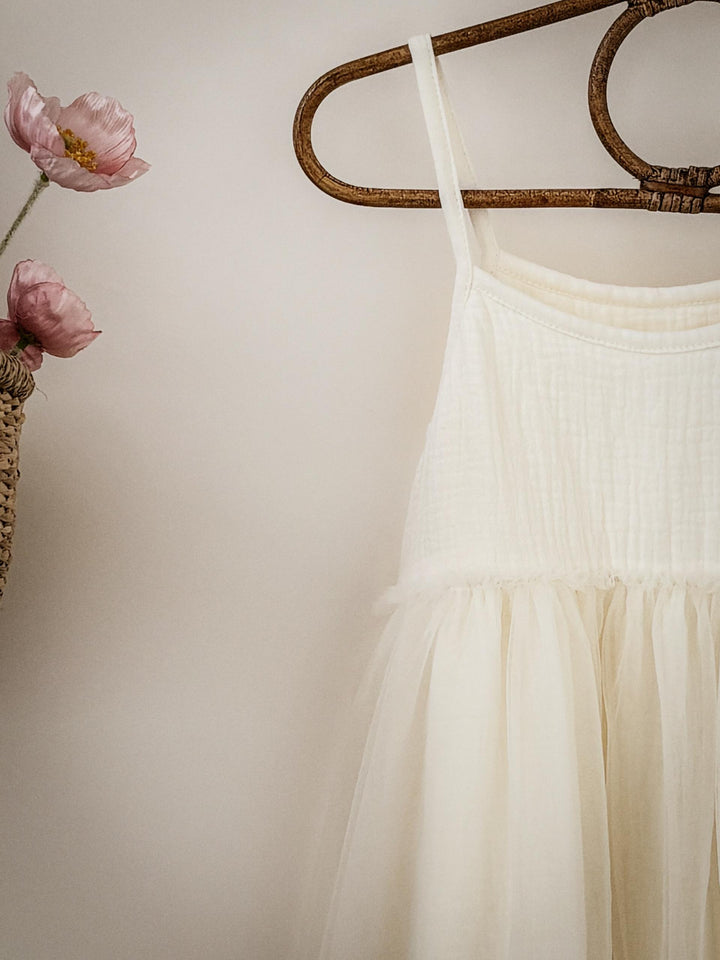 Girls occasion dress with soft tulle skirt for weddings birthdays christenings