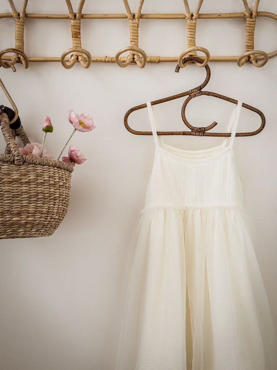 Girls soft tulle dress styled for photoshoot