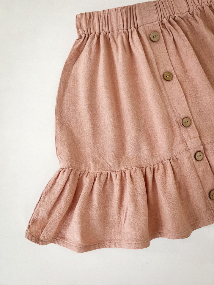 The Gypsy Skirt - Dusty Pink Linen Cotton Blend (New Edition)