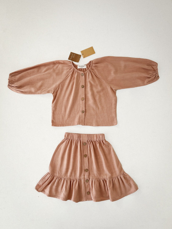 The Gypsy Blouse - Dusty Pink Linen Cotton Blend