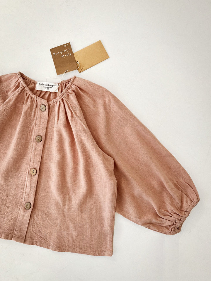 The Gypsy Blouse - Dusty Pink Linen Cotton Blend
