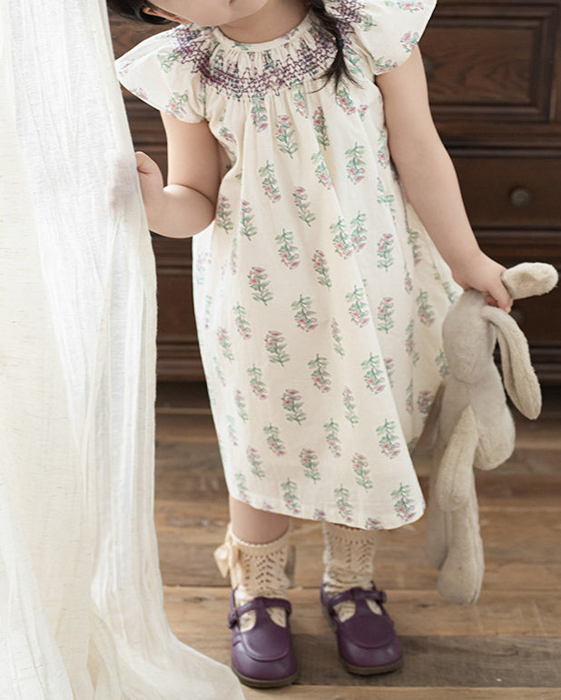 Autumn Falls Petal Floral Dress - Vintage inspired Cotton Dress