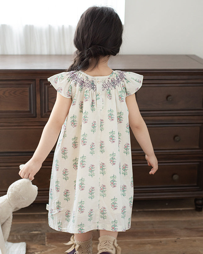 Autumn Falls Petal Floral Dress - Vintage inspired Cotton Dress