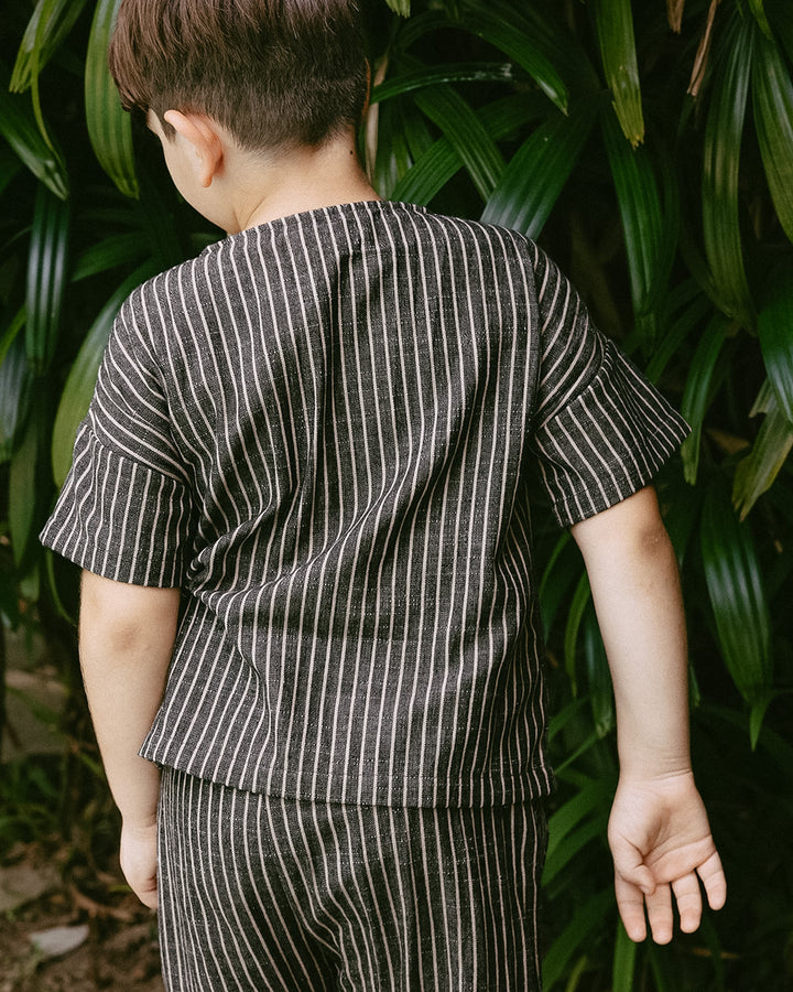 Pinstripe Vintage Woven Shirt - Cotton & Recycled Natural Fibres
