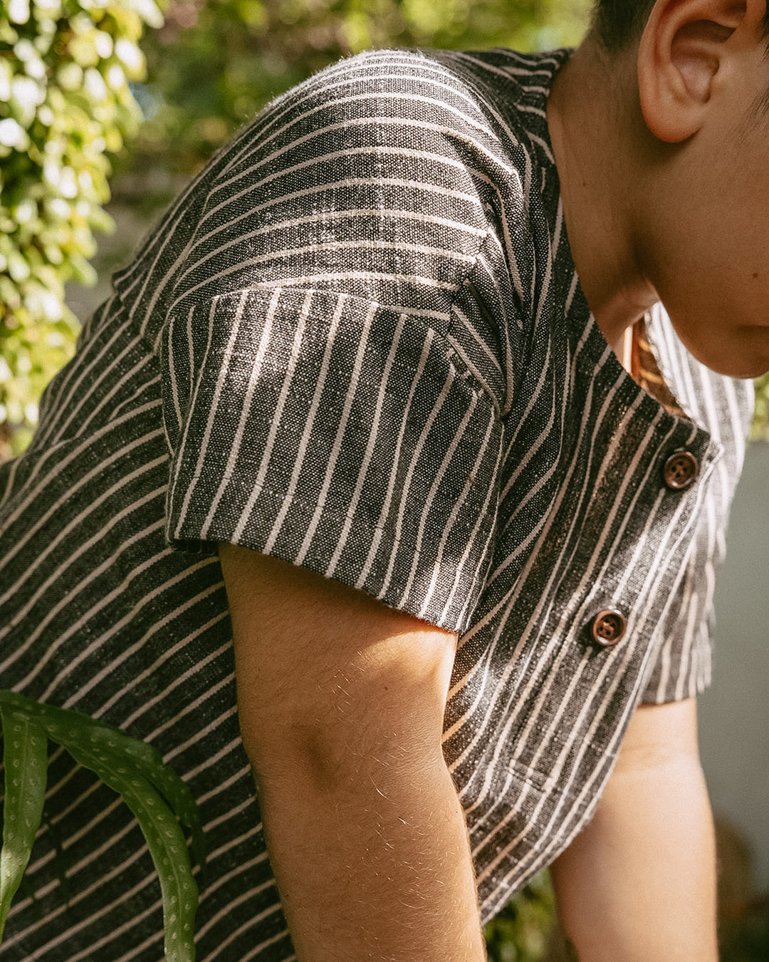 Pinstripe Vintage Woven Shirt - Cotton & Recycled Natural Fibres