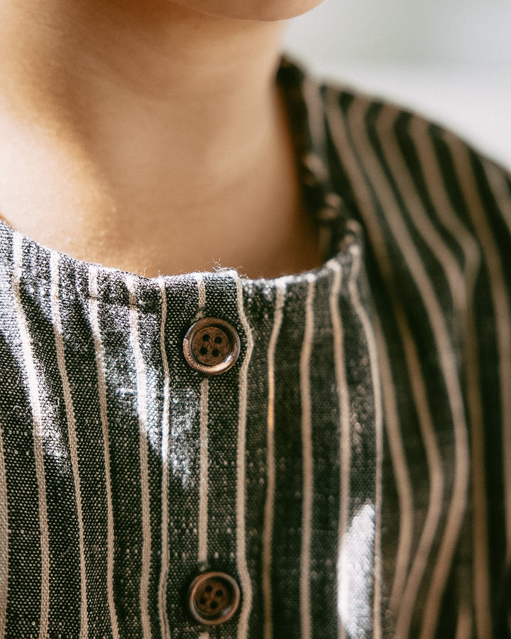 Pinstripe Vintage Woven Shirt - Cotton & Recycled Natural Fibres