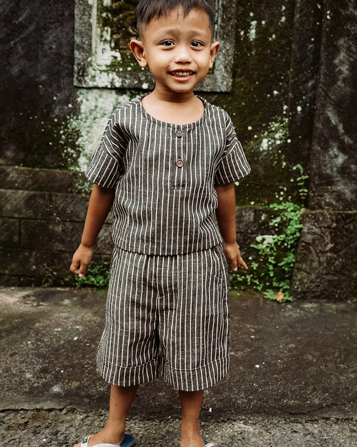 Pinstripe Vintage Woven Shirt - Cotton & Recycled Natural Fibres