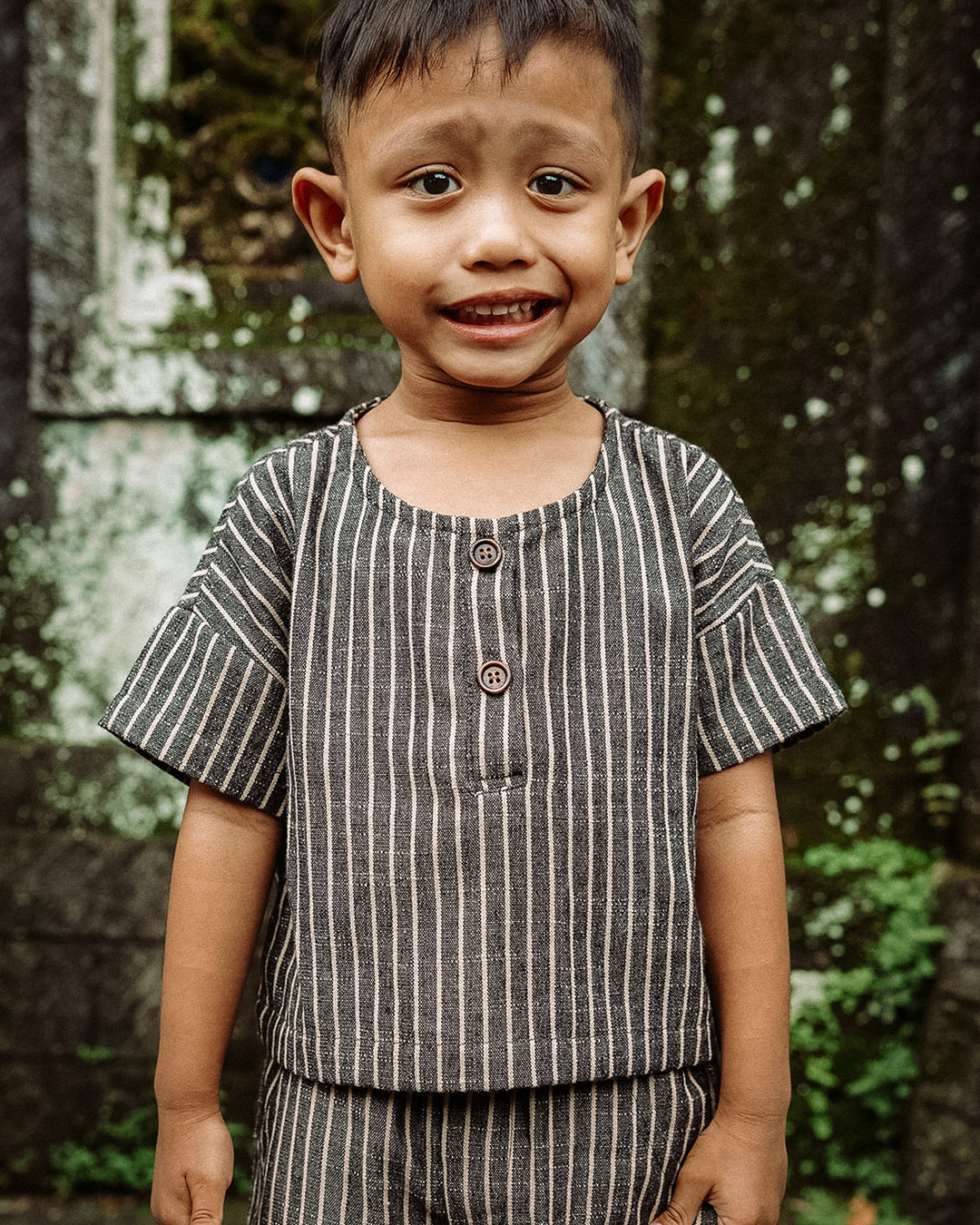 Pinstripe Vintage Woven Shirt - Cotton & Recycled Natural Fibres
