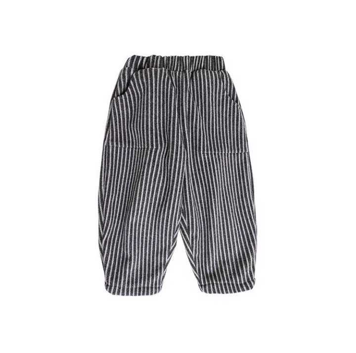 Cosy Brushed Cotton Pinstripe Pants with Fleece Lining