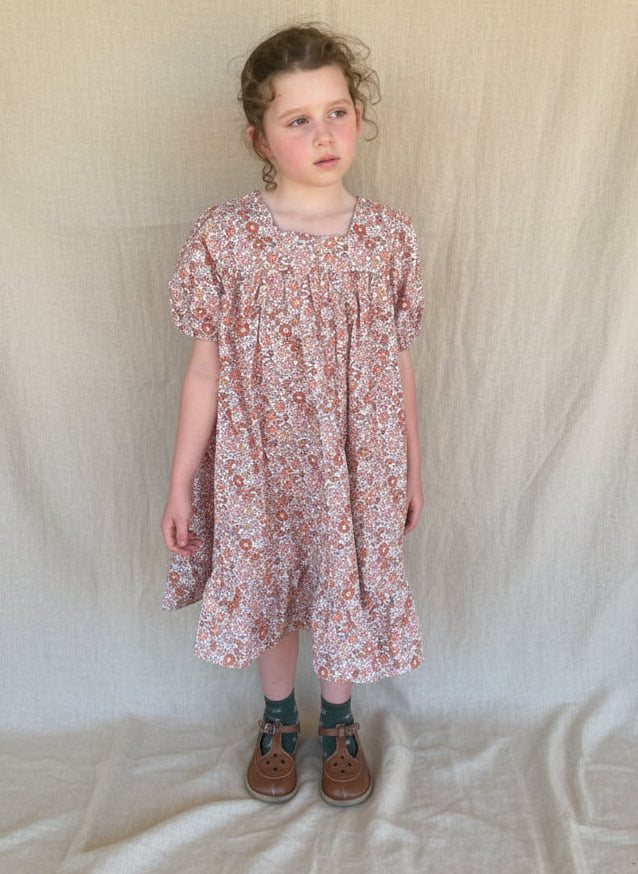 Ditsy Floral Cotton Puff Sleeve Dress