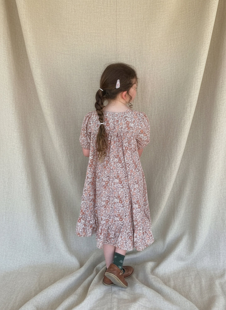 Ditsy Floral Cotton Puff Sleeve Dress