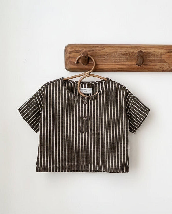 Pinstripe Vintage Woven Shirt - Cotton & Recycled Natural Fibres