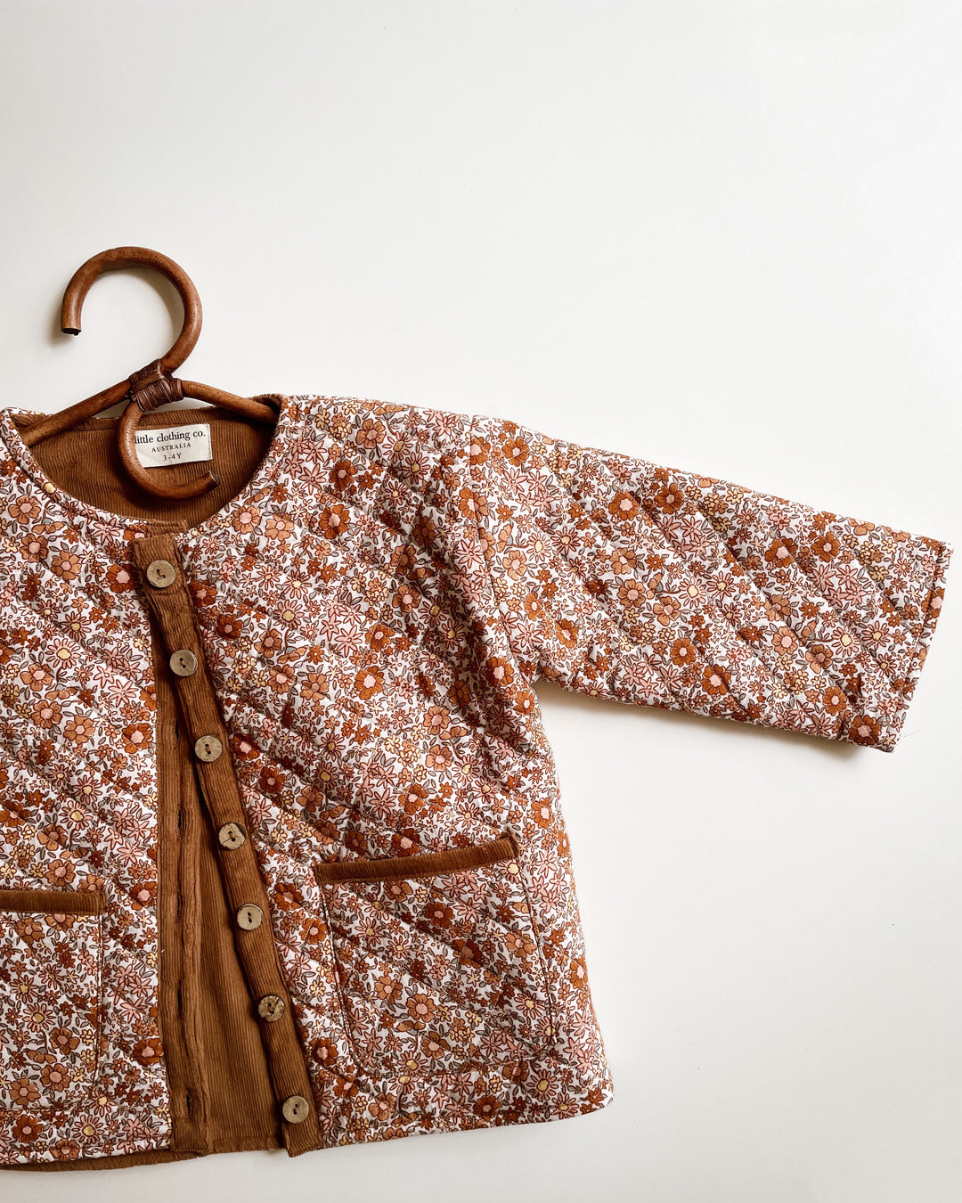 Ditsy Floral Quilted Jacket in Cotton & Corduroy - Reversible