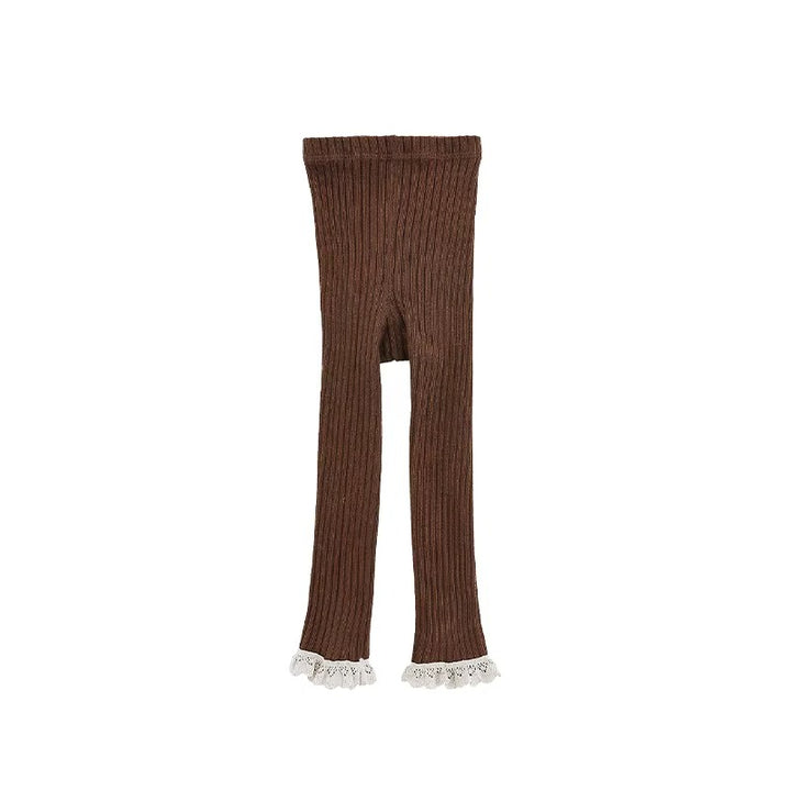Broderie Lace Trim Leggings in Pure Cotton