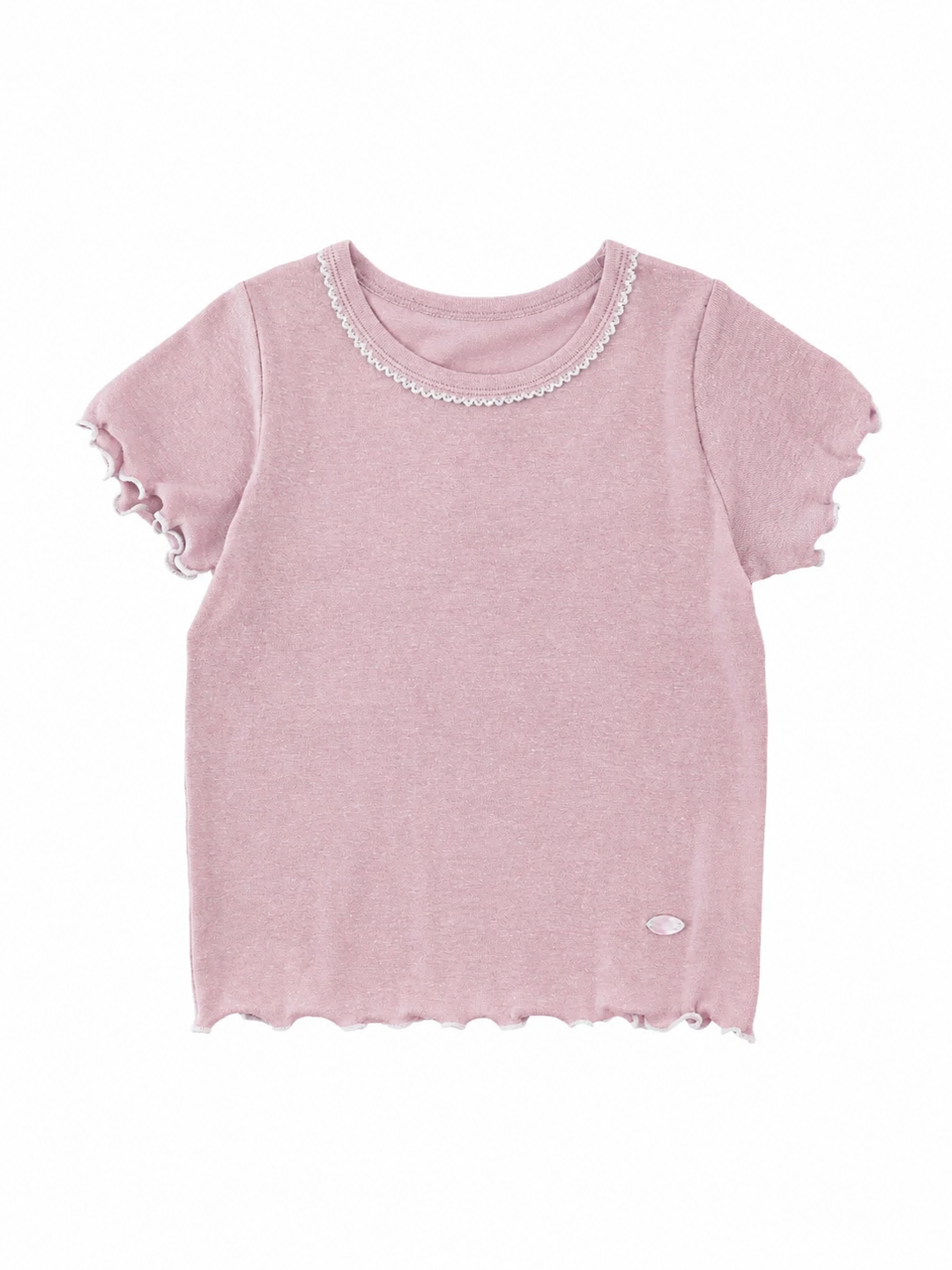 Softest Brushed Cotton Lettuce Edge Short Sleeve Tee