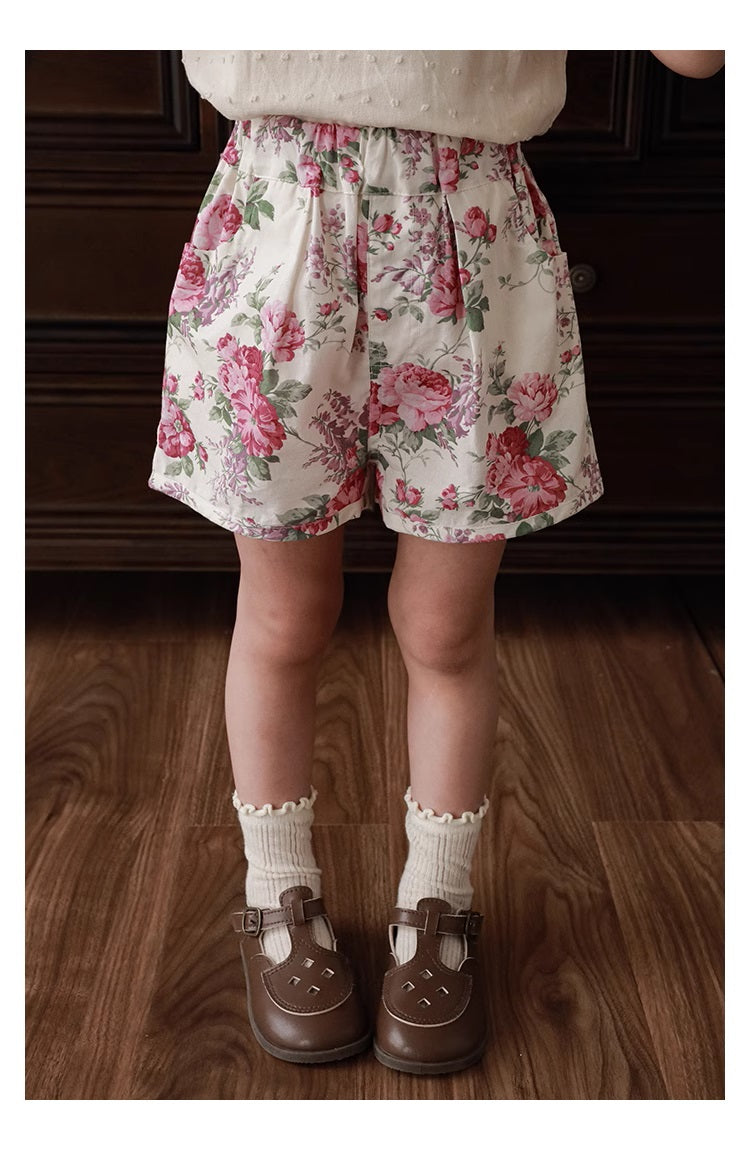 Vintage Inspired Wild Roses Shorts