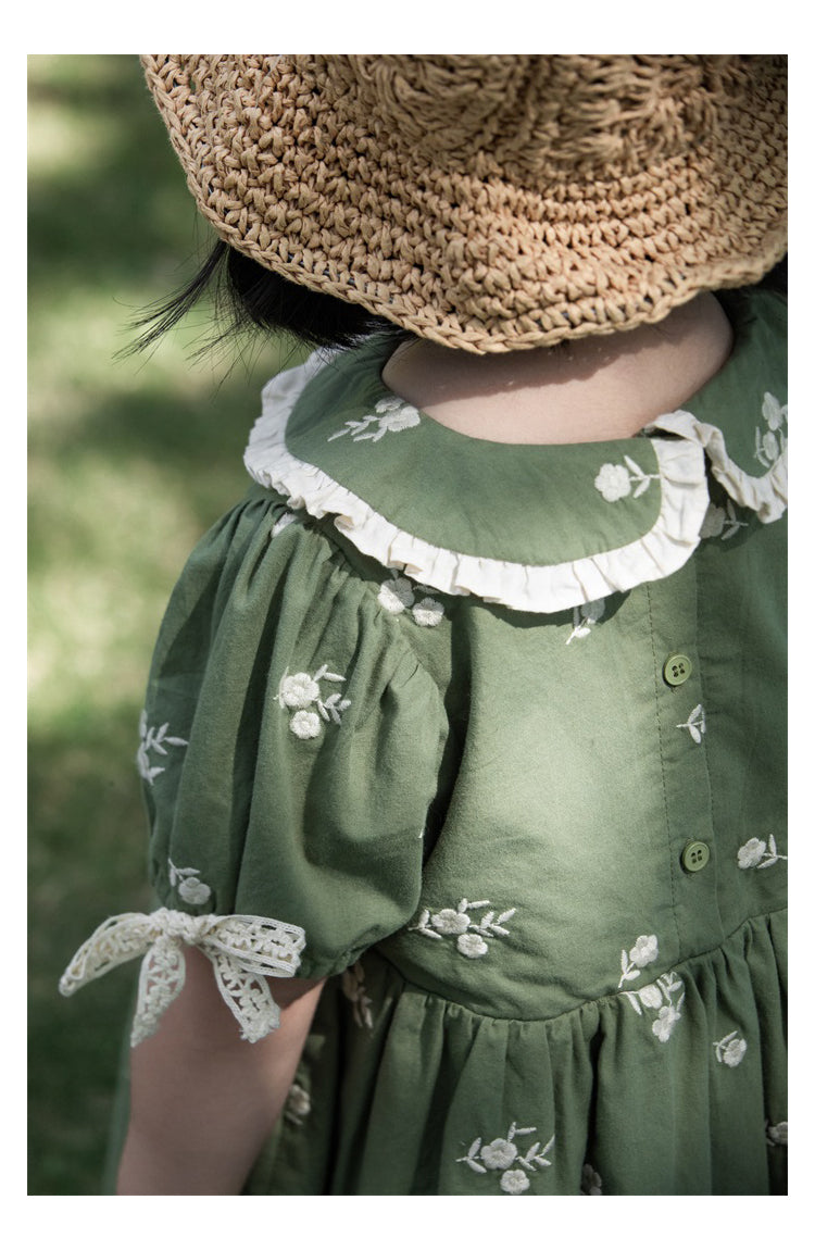 Little Doll Collar Embroidered Dress
