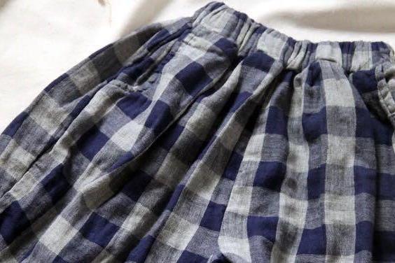 Easy Wear Check Trouser Pants - Linen/Cotton Blend - littleclothingco