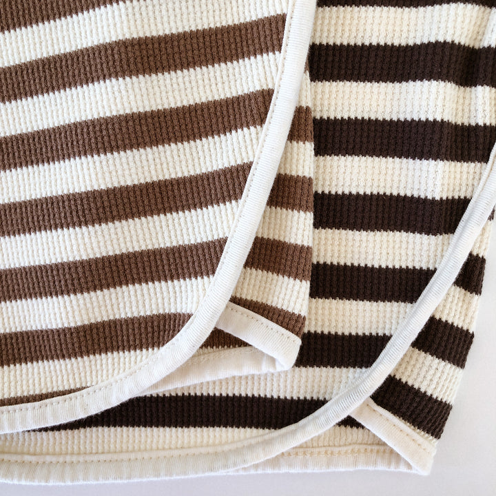 Stripe Waffle Pullover